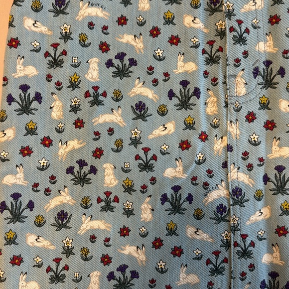 NWOT Gucci printed skirt denim xs 38 blue printed floral bunny coquette - Picture 5 of 9